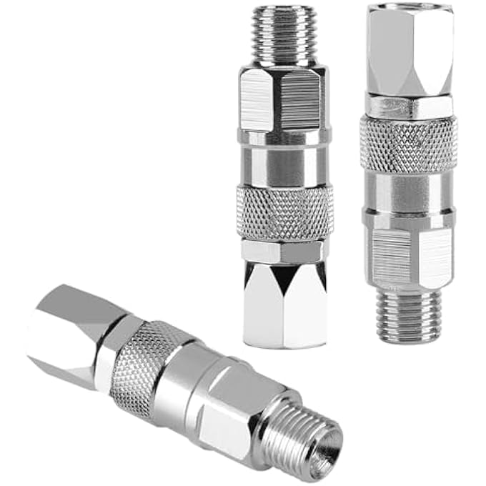 STAINLESS STEEL AIRLESS HIGH PRESSURE SPRAY GUN HOSE SWIVEL JOINT, 360 DEGREE ROTATION, 1/4 INCH, FOR TITAN, MADE OF STAINLESS STEEL - Image 2